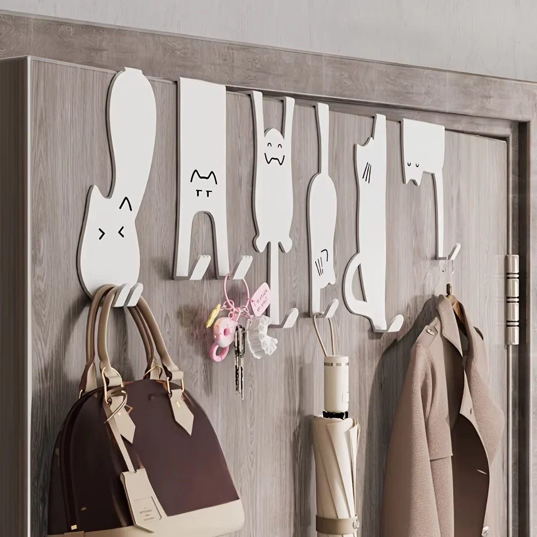 1/6 piece door hook, door hook storage rack without drilling, kitchen cabinet, door hanging clothes rack, storage clothes cap, k