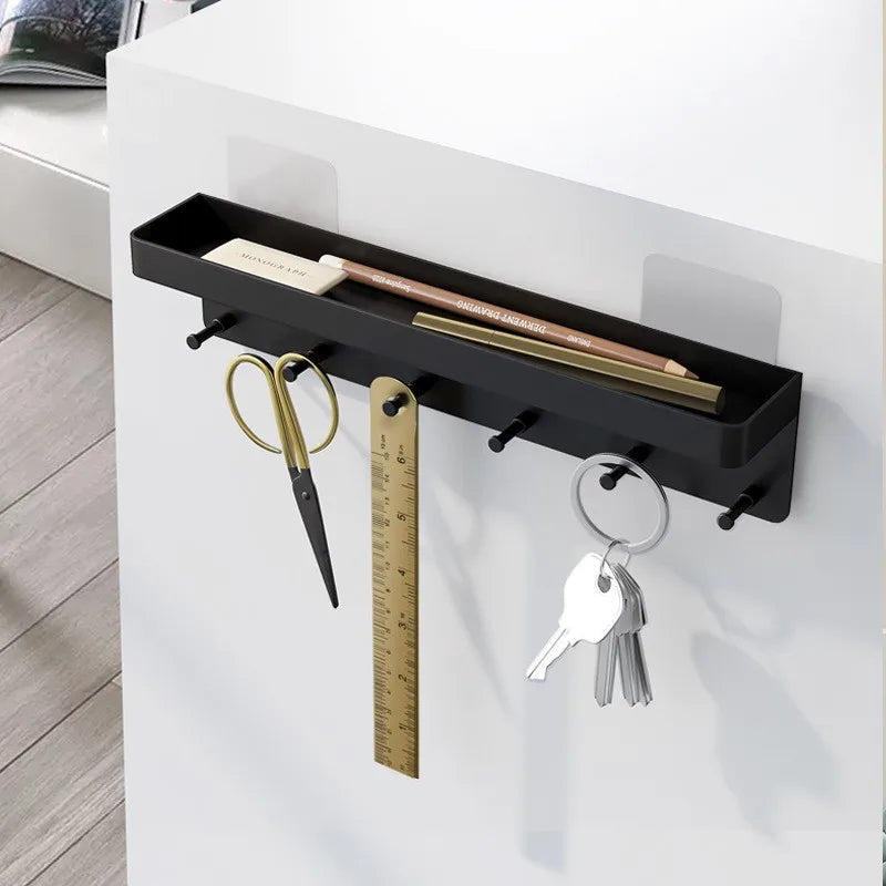 Key Holder for Wall Decor Mail Shelf Organizer Tableware Hanger Wall Mounted with 6 Hooks Storage Rack for Kitchen Bathroom