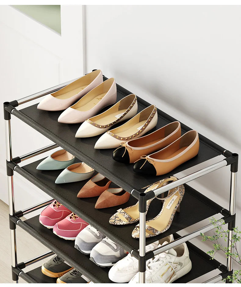 1 pc 2-layer simple shoe rack - easy to assemble and space saving design, perfect for entrances, bedrooms, etc