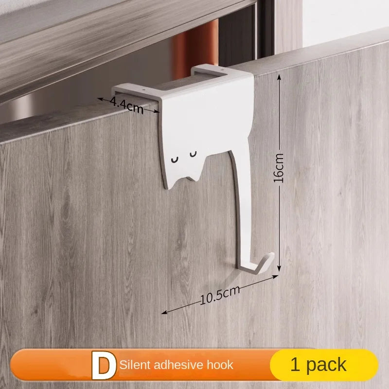 1/6 piece door hook, door hook storage rack without drilling, kitchen cabinet, door hanging clothes rack, storage clothes cap, k