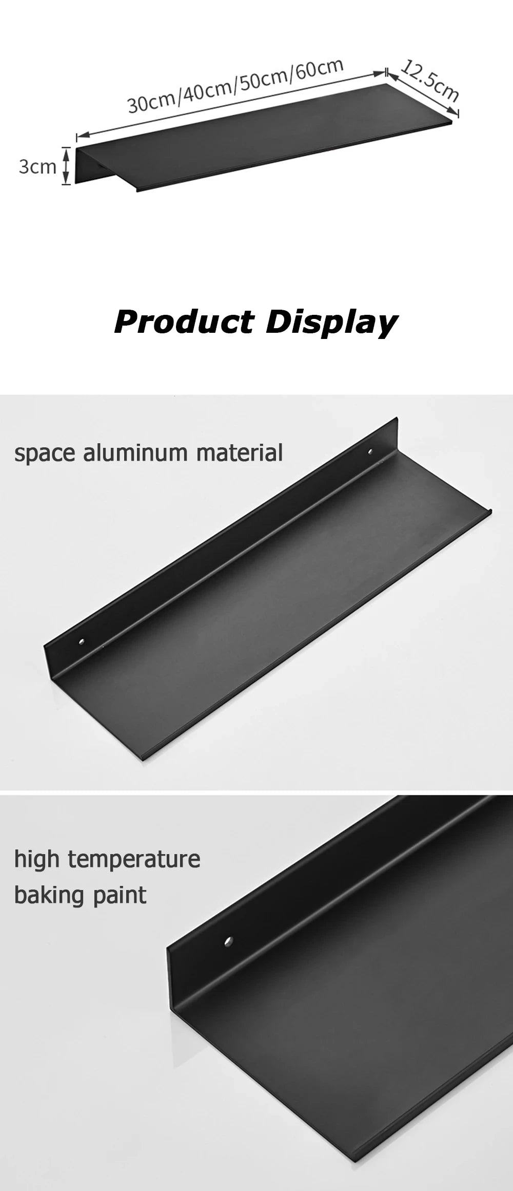 Étagère Murale Flottante Aluminium