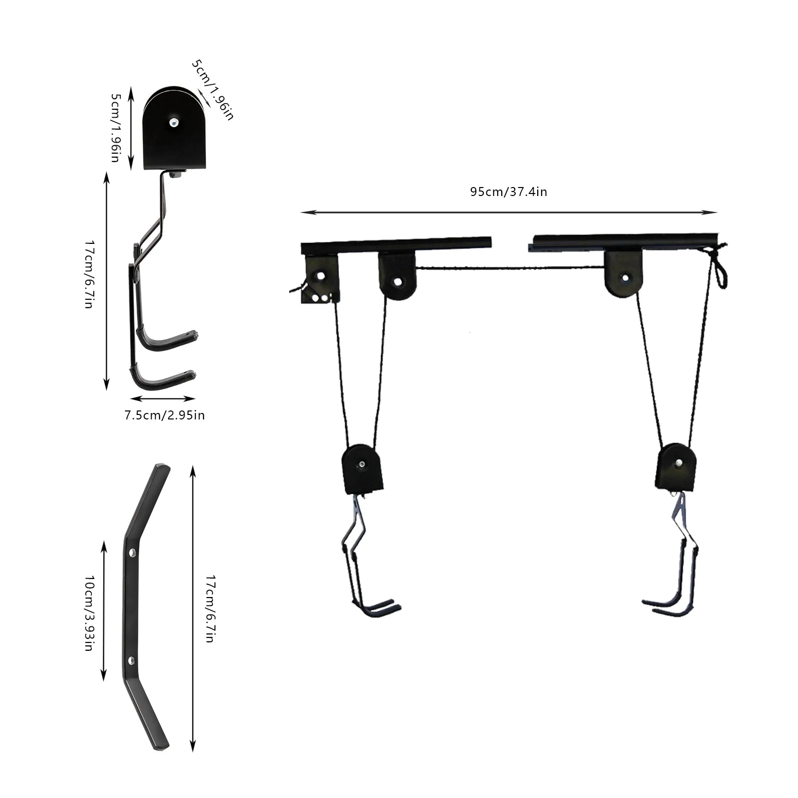 Palan pour Vélo au Plafond 60kg