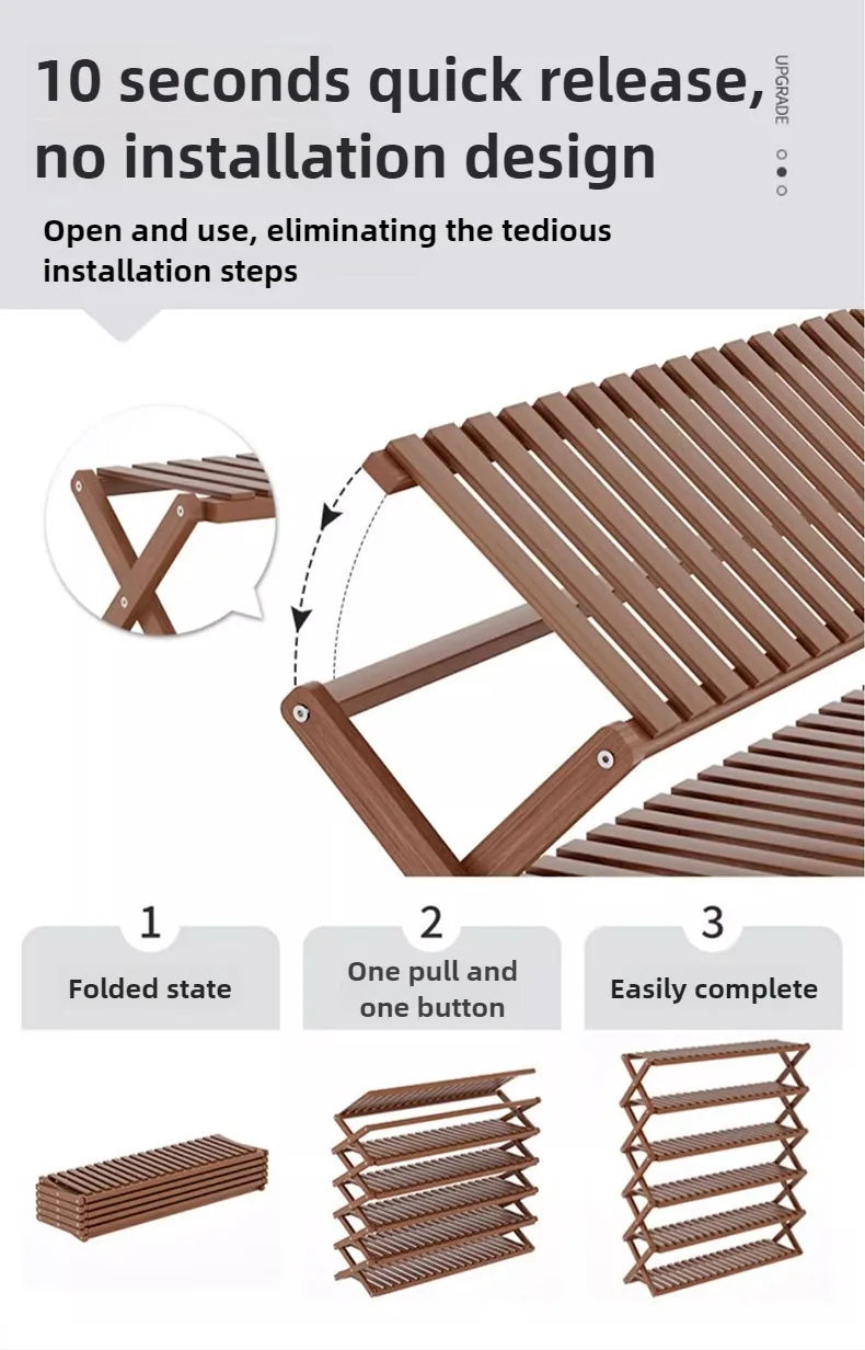 Casier à Chaussures Pliable Multi-Niveaux