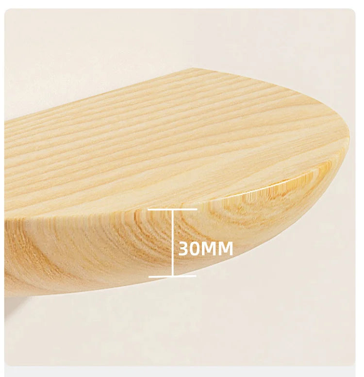 Solid Wooden Semicircle Wall Shelves Background Entryway Decorative Floating Organization Storage Holders Bedroom Kitchen Racks