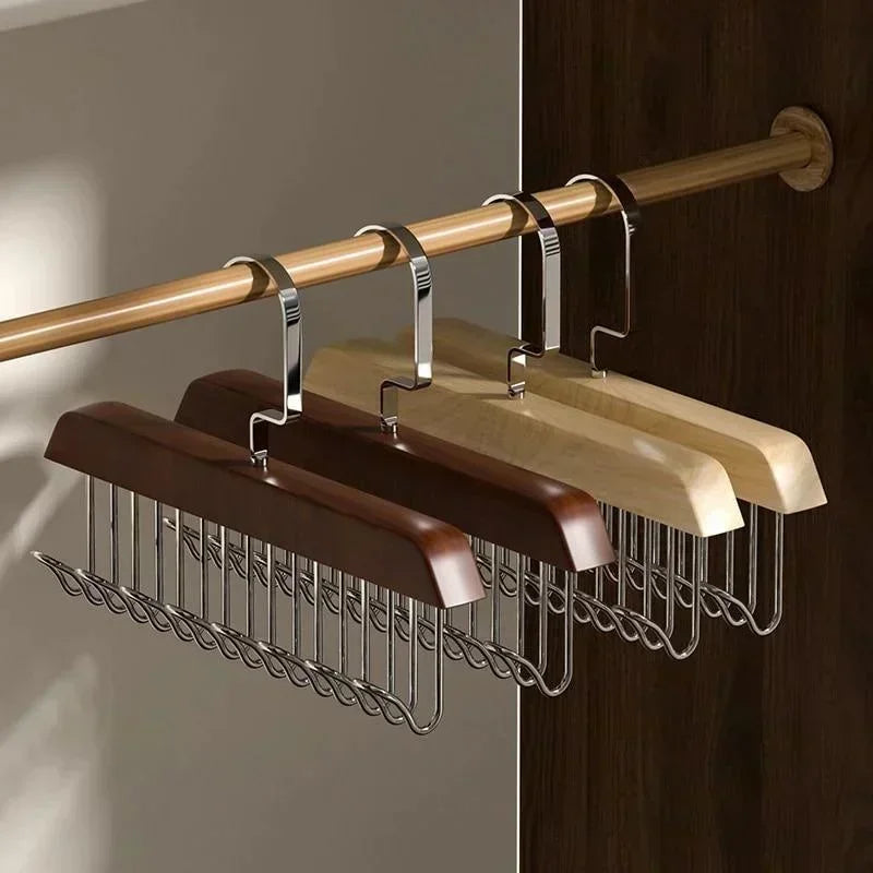 Cintre en Bois avec 8 Crochets pour Accessoires
