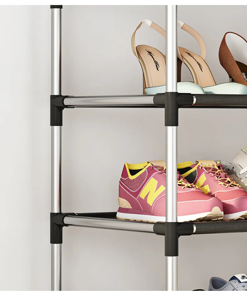 1 pc 2-layer simple shoe rack - easy to assemble and space saving design, perfect for entrances, bedrooms, etc