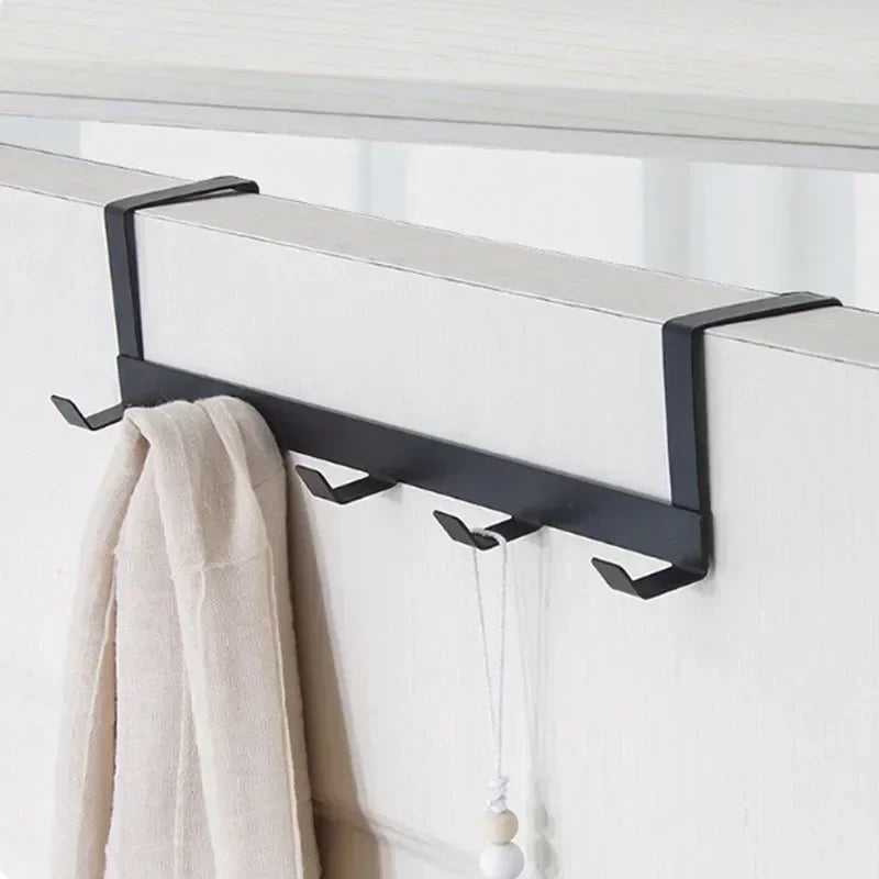 Over The Door 5 Hook Rack Bedroom Bathroom Household Organizer Clothe Coat Hat Towel Hanger Storage Accessory Supplies