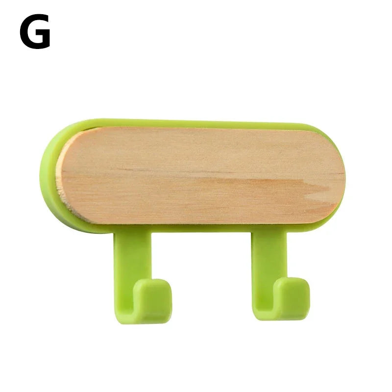Wood Key Holder Hat Scarf Storage Organizer Strong Magnetic Key Ring Storage Rack Phone Hooks Self Adhesive Wall Mounted Hangers