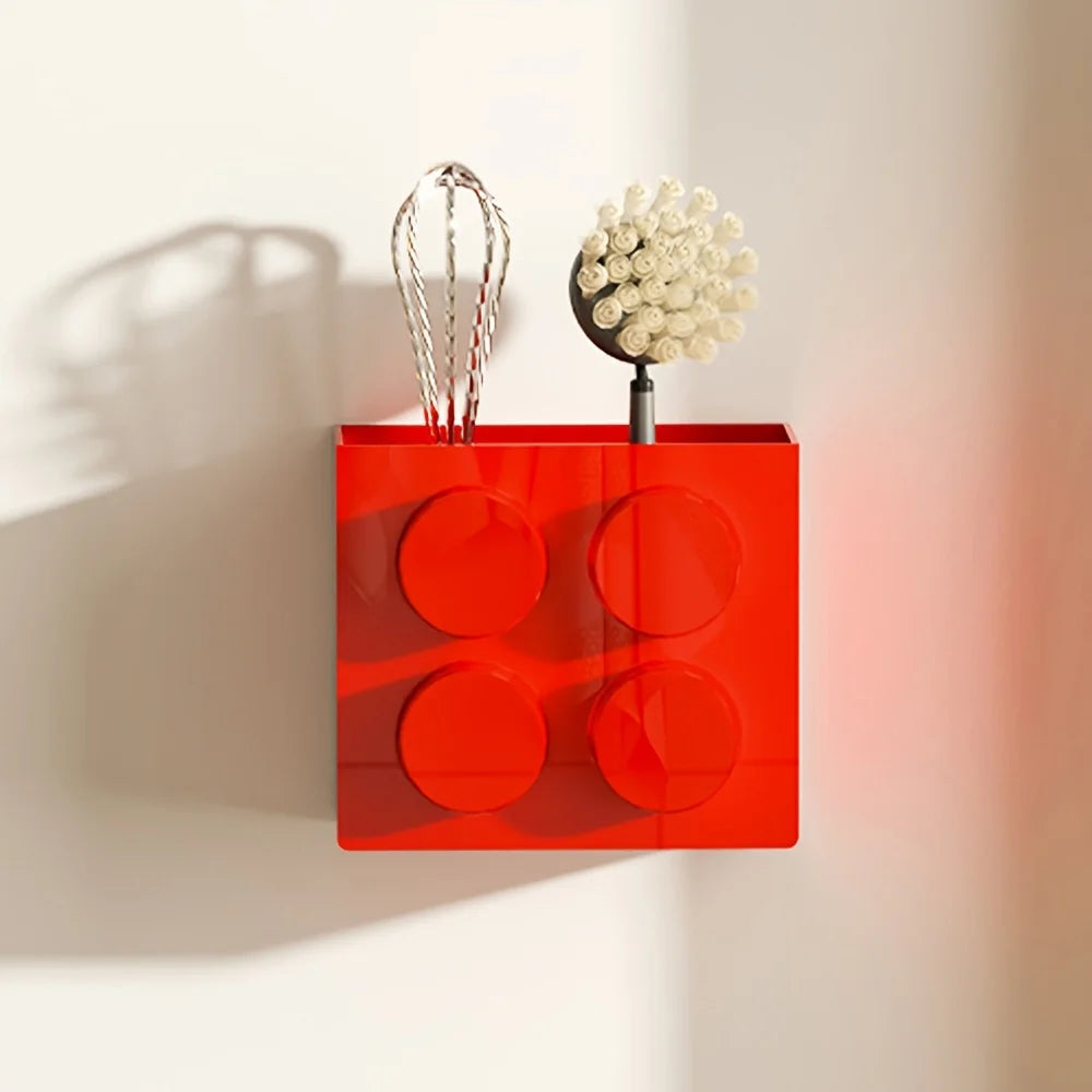 1/4pc Magnetic Storage Box Refrigerator Entrance Door Shelf Organizer Building Block Wall Mounted Rack Home Kitchen Decor Holder
