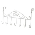 Bathroom Organizer Punch-free Over the Door Hanger Anti-Rust Wall Hanging Key Holder 7 Hooks Coat Rack Kitchen Bathroom