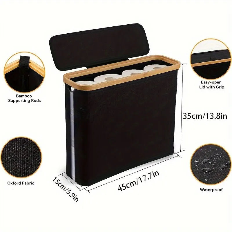 Porte-Papier Toilette Pliable avec Couvercle