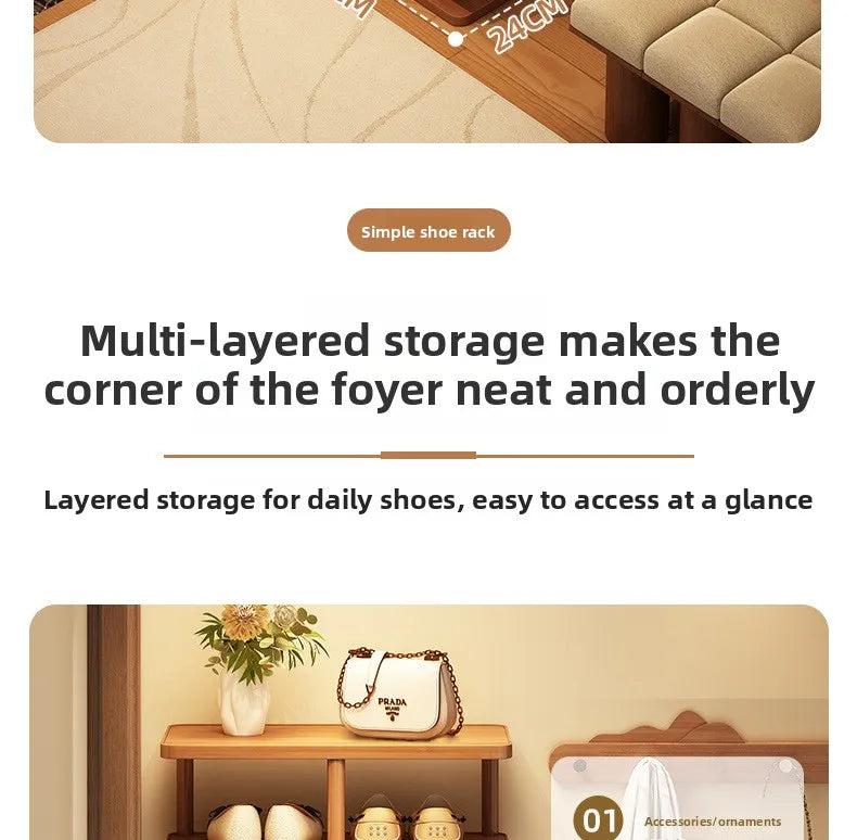 Multi layer minimalist narrow shoe rack, household wooden shoe cabinet, shoe storage rack, balcony storage rack, storage cabinet