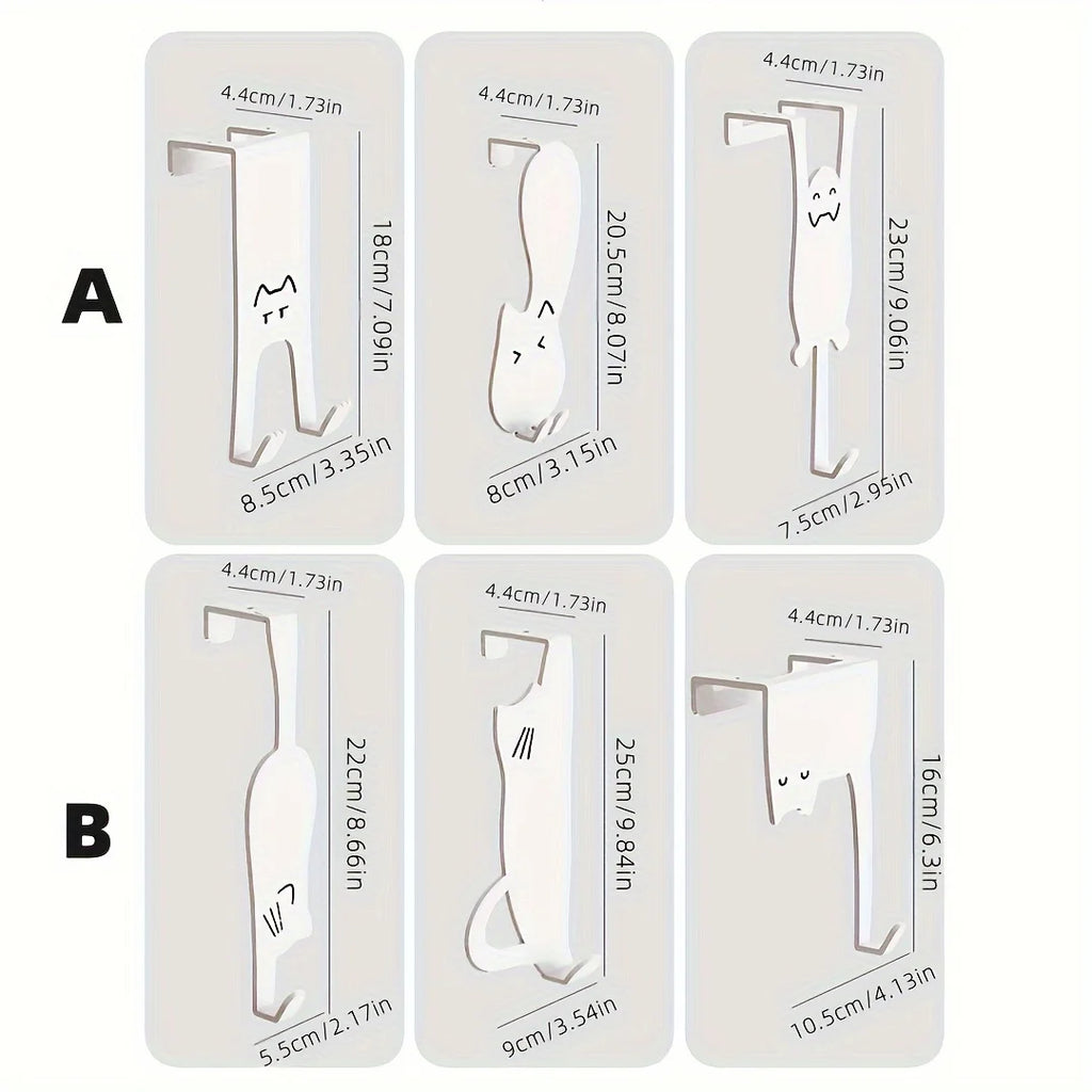 1/6 piece door hook, door hook storage rack without drilling, kitchen cabinet, door hanging clothes rack, storage clothes cap, k