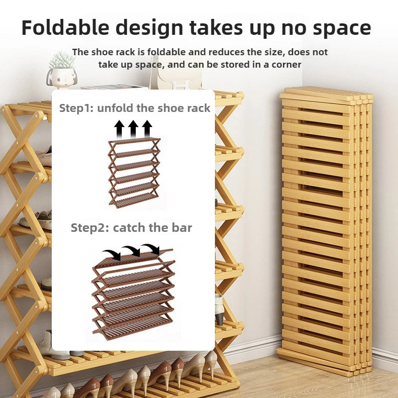 Casier à Chaussures Pliable Multi-Niveaux