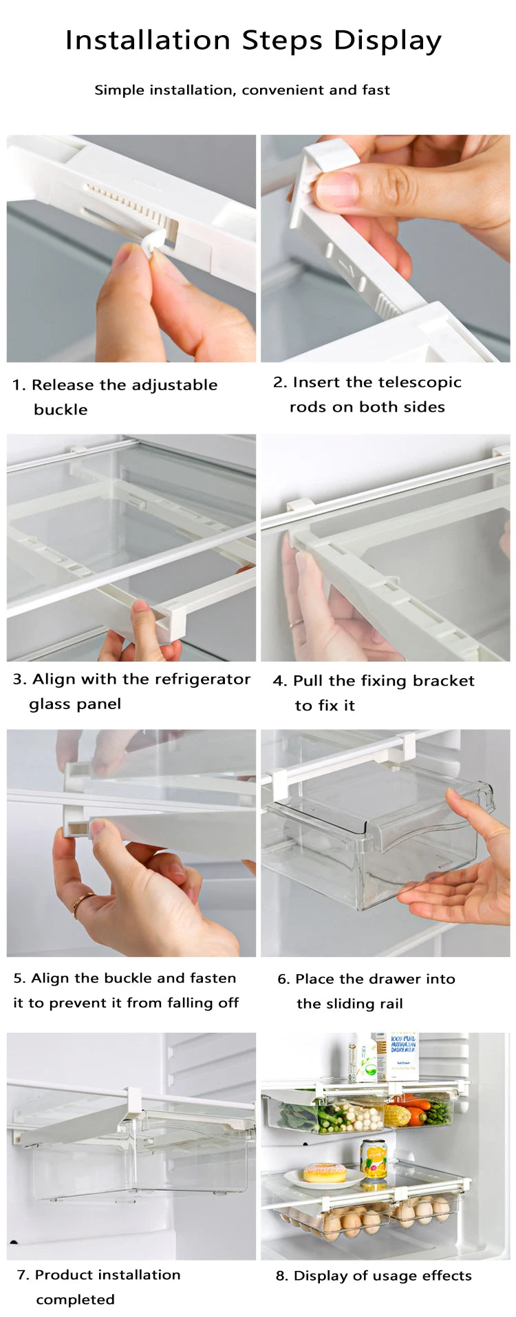 Organisateur de Frigo pour Fruits et Œufs