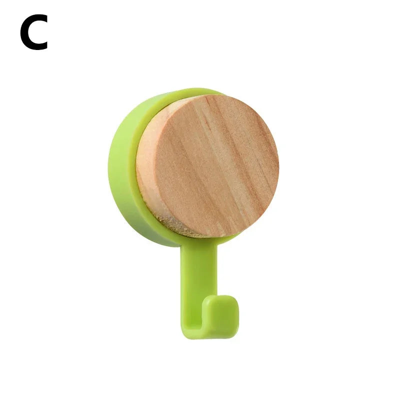 Wood Key Holder Hat Scarf Storage Organizer Strong Magnetic Key Ring Storage Rack Phone Hooks Self Adhesive Wall Mounted Hangers