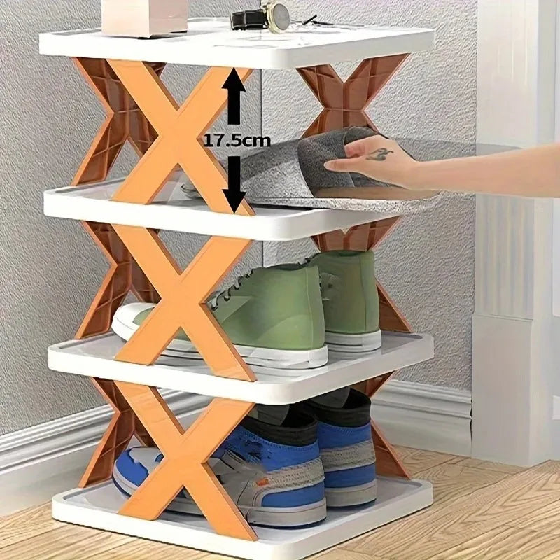 Plastic Foldable Shoe Rack, Multi-Tier Space Saving Storage Organizer, Simple Indoor Home Storage Rack, Easy Assembly, shoe rack