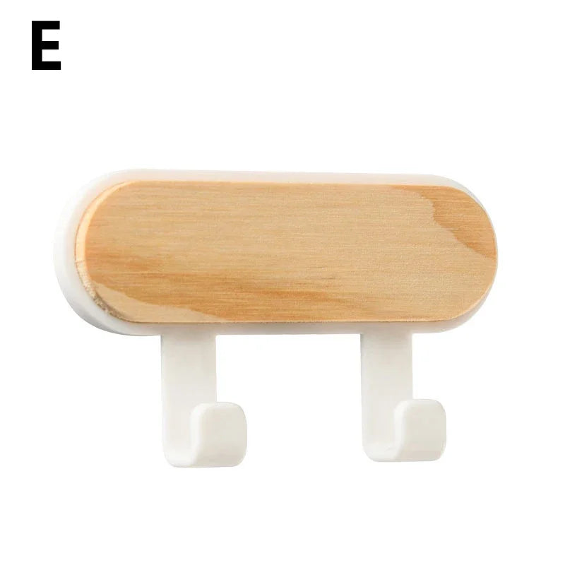 Wood Key Holder Hat Scarf Storage Organizer Strong Magnetic Key Ring Storage Rack Phone Hooks Self Adhesive Wall Mounted Hangers