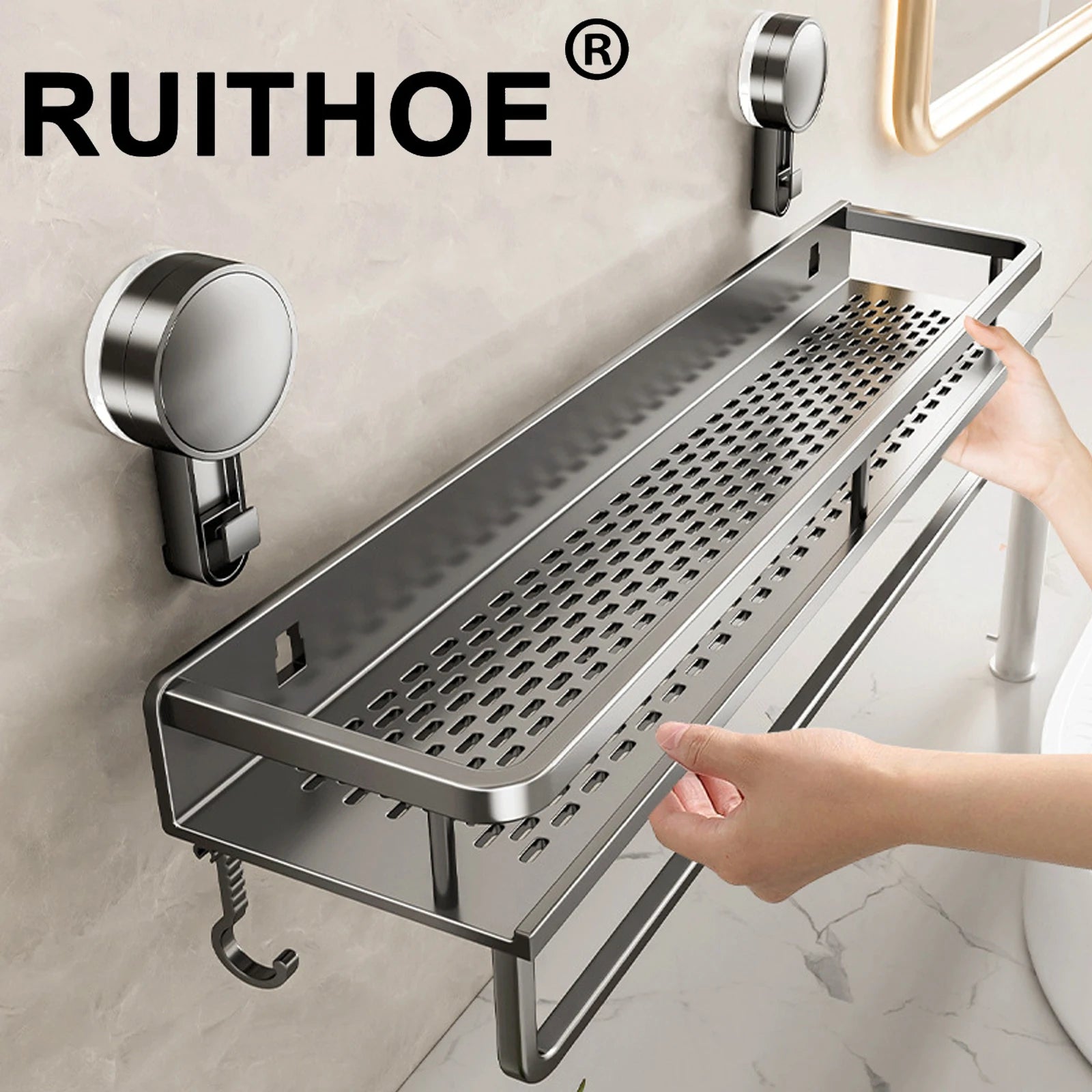 Étagère de Salle de Bain à Ventouses