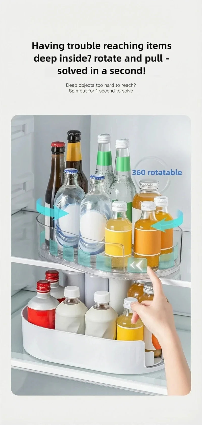 Boîte de Rangement Rotative pour Frigo