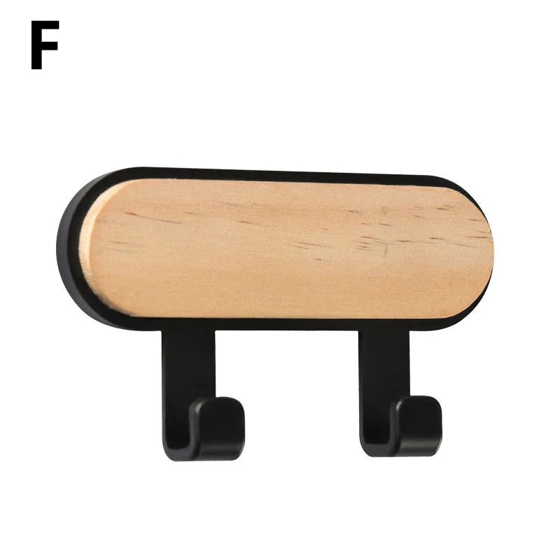 Wood Key Holder Hat Scarf Storage Organizer Strong Magnetic Key Ring Storage Rack Phone Hooks Self Adhesive Wall Mounted Hangers