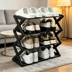 Range-chaussures 4 niveaux empilable en forme de X